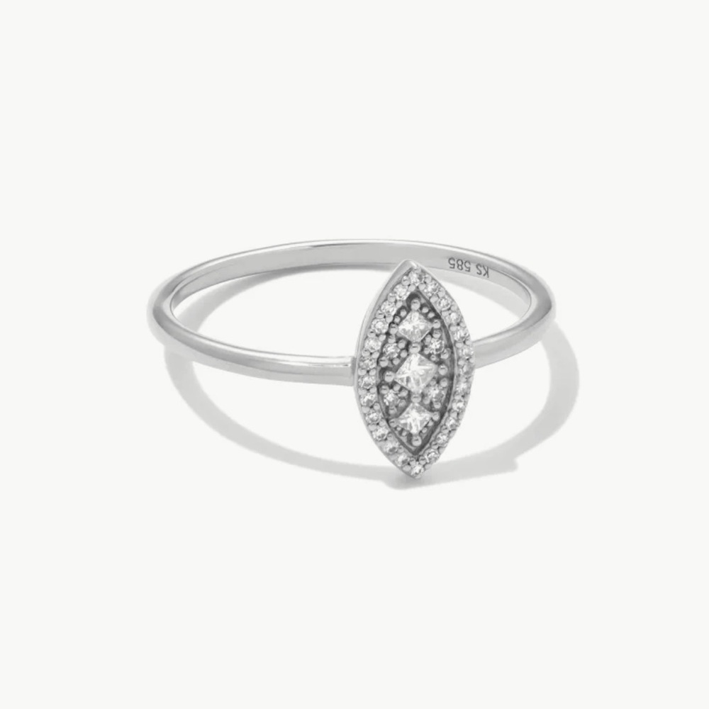 Kendra Scott Vivianne 14kt White Gold Band Ring in White Diamond